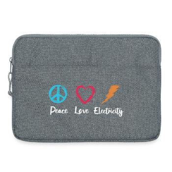 Peace Love Electricity - Laptoptasche 15" - Grau meliert - Vorne