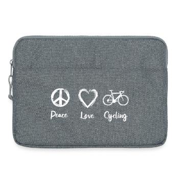 Peace Love Cyclisme - Sacoche pour ordinateur portable 15 pouces - gris chiné - Devant