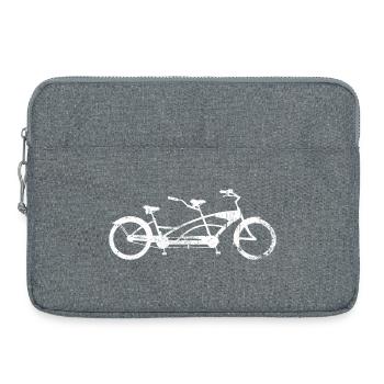 Twin Bicycle Silhouette - Laptop bag 15" - heather grey - Front