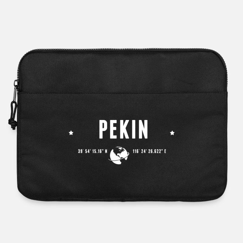 Beijing Stylized Geographical Coordinates - Laptop bag 15" - black