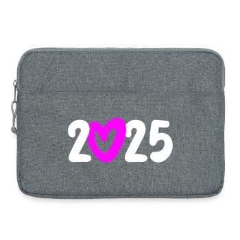 2025 Coeur Bonne Année Début Nouveau Départ Nouveau Départ - Sacoche pour ordinateur portable 15 pouces - gris chiné - Devant