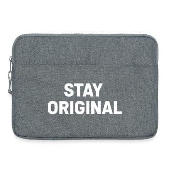 Stay Original Schriftzug – Kontrast-Print - Laptoptasche 15" - Grau meliert - Vorne