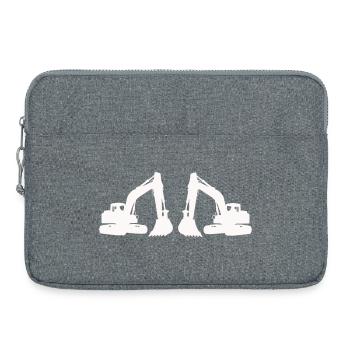Doppel Bagger Silhouette - Laptoptasche 15" - Grau meliert - Vorne