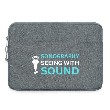 Échographie Son de Détection Échographiste - Sacoche pour ordinateur portable 15 pouces - gris chiné - Devant