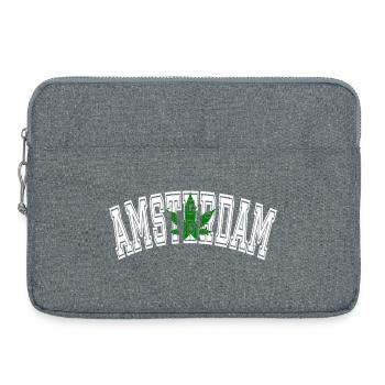 Design d’Amsterdam avec feuille de cannabis - Sacoche pour ordinateur portable 15 pouces - gris chiné - Devant