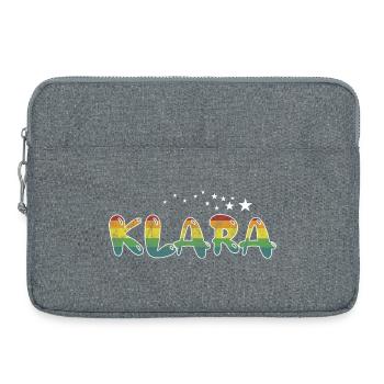 Prénom Klara nom de jeune fille Nom cadeau coloré - Sacoche pour ordinateur portable 15 pouces - gris chiné - Devant