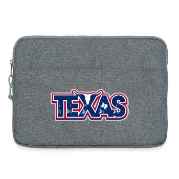 Texas Longhorn Distressed Flag - Laptop bag 15" - heather grey - Front