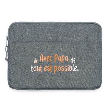 Citation Inspirante Père Enfant - Sacoche pour ordinateur portable 15 pouces - gris chiné - Devant