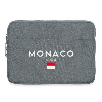Drapeau monégasque, fierté monégasque - Sacoche pour ordinateur portable 15 pouces - gris chiné - Devant