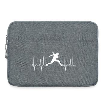 Tennis Passion Herzschlag Kardiogramm  weiss - Laptoptasche 15" - Grau meliert - Vorne