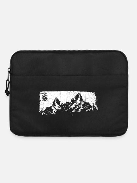 Schneegipfel-Silhouette - Laptoptasche 15" - Schwarz