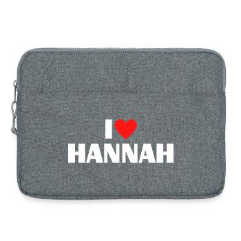 I love Hannah Rotes Herz Romantischer Name Fan - Laptoptasche 15" - Grau meliert - Vorne