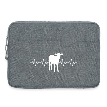 Bauer Kalb EKG Herzschlag - Laptoptasche 15" - Grau meliert - Vorne