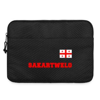 Georgien Trikot Look – SAKARTWELO mit Fahne Flagge - Laptoptasche 15" - Schwarz - Vorne