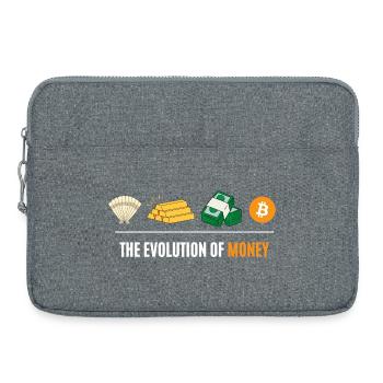 The evolution of money - Sacoche pour ordinateur portable 15 pouces - gris chiné - Devant
