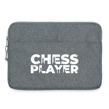 Lustiger Schachspieler - Laptoptasche 15" - Grau meliert - Vorne