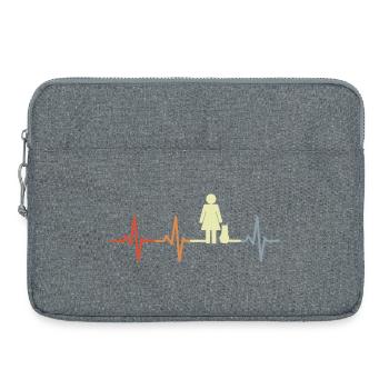 Chat Maman Battement de cœur - Sacoche pour ordinateur portable 15 pouces - gris chiné - Devant