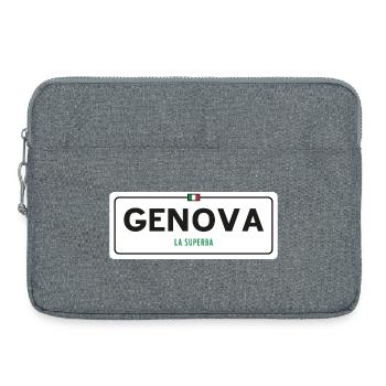 Genova place name sign - Laptop bag 15" - heather grey - Front