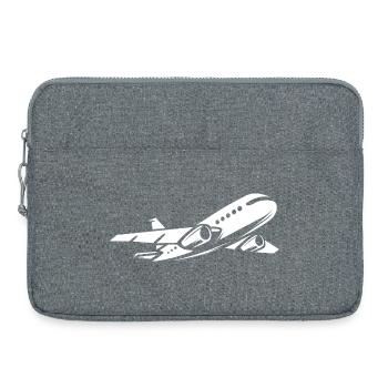 Passagierflugzeug im Flug - Fliegerei und Piloten - Laptoptasche 15" - Grau meliert - Vorne