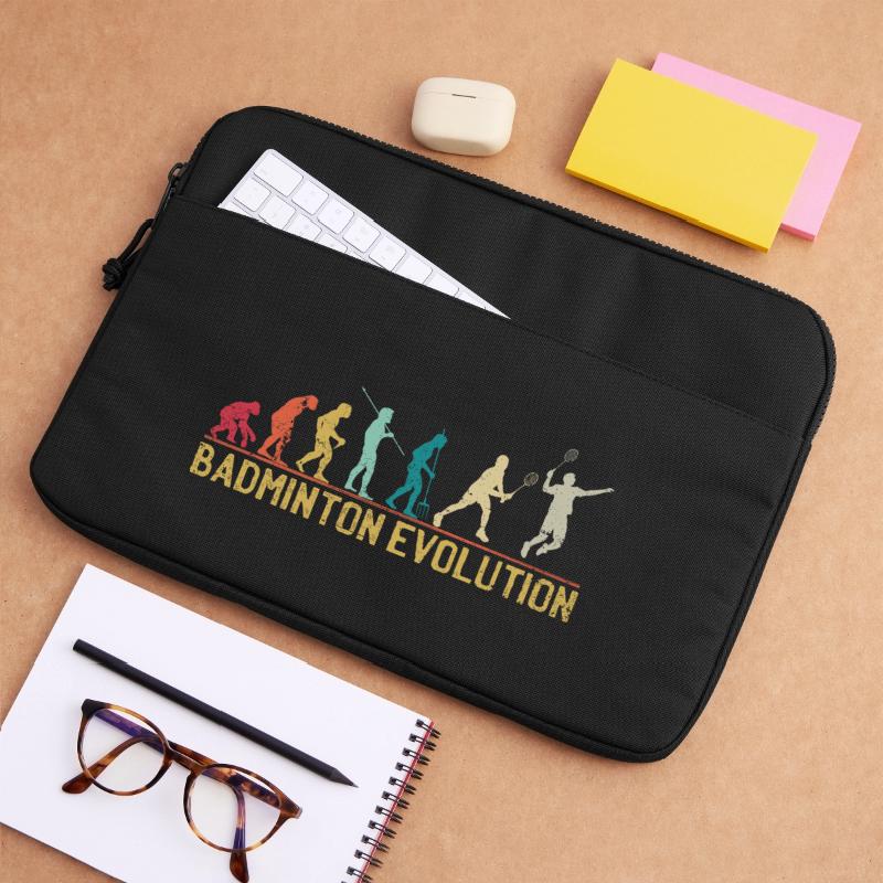 Badminton Evolution Timeline Design Laptop bag 15"