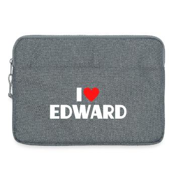 I love Edward Red Heart Romantic Name Fan - Laptop bag 15" - heather grey - Front