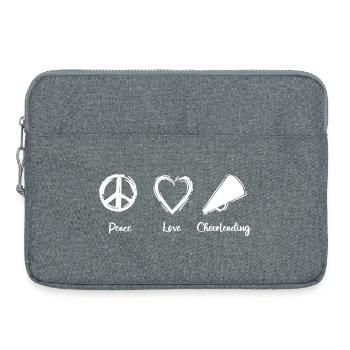 Peace Love Cheerleading - Sacoche pour ordinateur portable 15 pouces - gris chiné - Devant