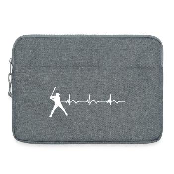 Baseball EKG Herzschlag Baseballschläger - Laptoptasche 15" - Grau meliert - Vorne