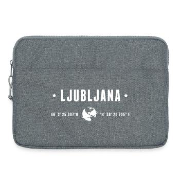 Ljubljana GPS-Koordinaten Globe Moderne Typografie - Laptoptasche 15" - Grau meliert - Vorne