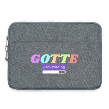 "Gotte loading" für werdende Patentanten 2026 - Laptoptasche 15" - Grau meliert - Vorne