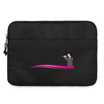 Flötist auf Welle | Flute player on a wave - Laptoptasche 15" - Schwarz - Vorne