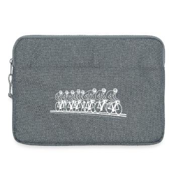 Radfahrer Line Art - Laptoptasche 15" - Grau meliert - Vorne