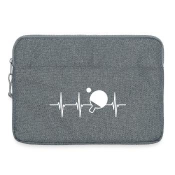 Mon cœur bat pour le tennis de table - Sacoche pour ordinateur portable 15 pouces - gris chiné - Devant