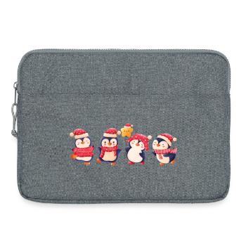 Drôle de pinguin Noël - Sacoche pour ordinateur portable 15 pouces - gris chiné - Devant