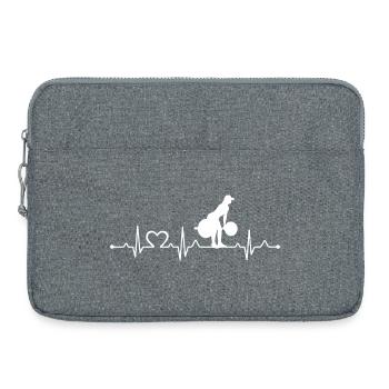 Gymnastique féminine Soulevé de terre Rythme cardiaque EKG - Sacoche pour ordinateur portable 15 pouces - gris chiné - Devant