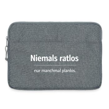 Niemals ratlos, nur planlos manchmal - Laptoptasche 15" - Grau meliert - Vorne