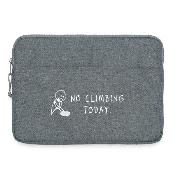 No Climbing Today – Bouldern Kletter Spruch - Laptoptasche 15" - Grau meliert - Vorne