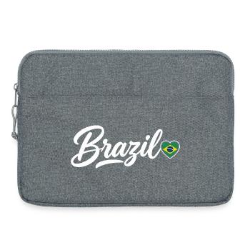 Scénario brésilien avec drapeau amoureux - Sacoche pour ordinateur portable 15 pouces - gris chiné - Devant