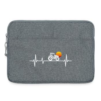 Traktor Herzschlag Landwirt Trekker Bauern - Laptoptasche 15" - Grau meliert - Vorne
