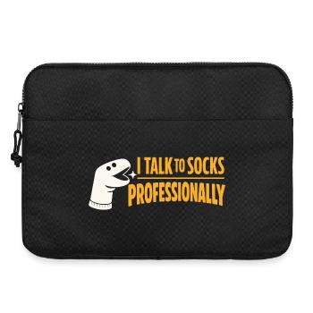 Talking to Socks | Sock Puppet Humor - Laptop bag 15" - black - Front