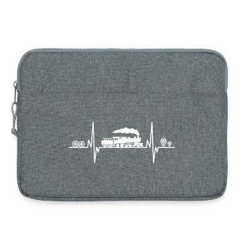 Railway Steam Locomotive Train Wave Zigzag Rails - Laptop bag 15" - heather grey - Front