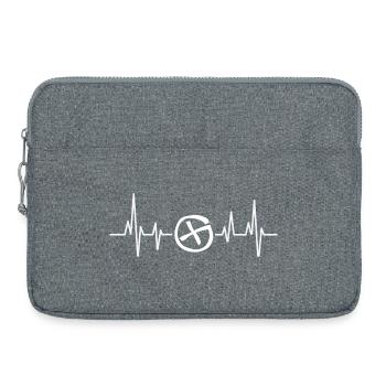 Geocache Geocaching Geocacher Herzschlag - Laptoptasche 15" - Grau meliert - Vorne