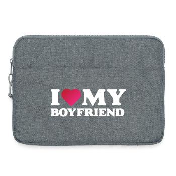 Ich liebe meinen Freund - Laptoptasche 15" - Grau meliert - Vorne