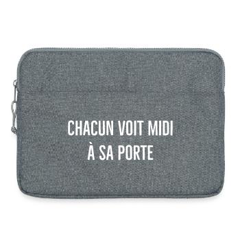 chacun voit midi a sa porte - Sacoche pour ordinateur portable 15 pouces - gris chiné - Devant
