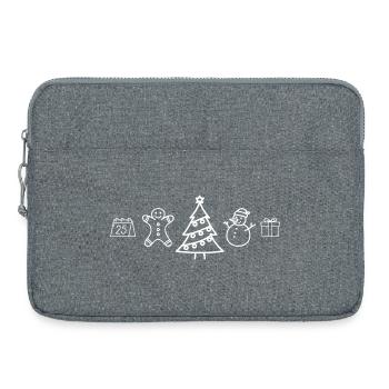 Griffonnages de Noël dessinés à la main - Sacoche pour ordinateur portable 15 pouces - gris chiné - Devant