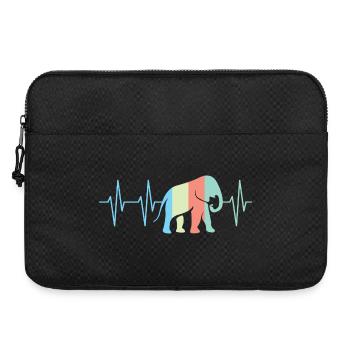 Colorful Colors Elephant Elephant Heartbeat Symbol - Laptop bag 15" - black - Front
