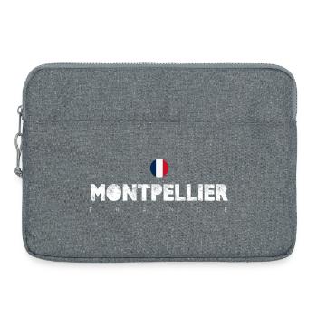 Montpellier France City Wordmark - Laptop bag 15" - heather grey - Front