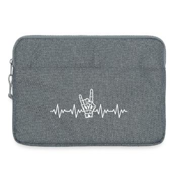Rock Musik EKG Herzschlag - Laptoptasche 15" - Grau meliert - Vorne