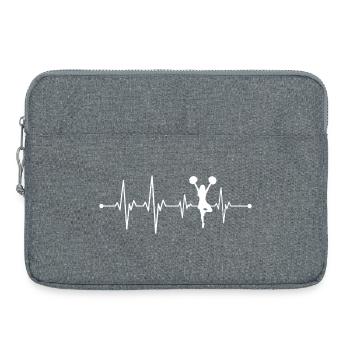 Danseur de la fréquence cardiaque du coup de puissance - Sacoche pour ordinateur portable 15 pouces - gris chiné - Devant