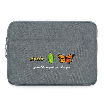 Graphique inspirant de fan papillon - Sacoche pour ordinateur portable 15 pouces - gris chiné - Devant