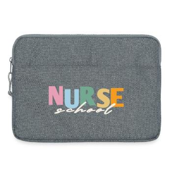 Retro Nurse School - Laptop bag 15" - heather grey - Front